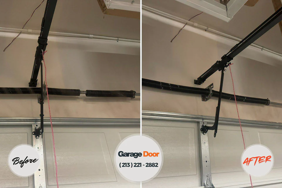 Before and after: garage door repair Sulphur Rock, AR